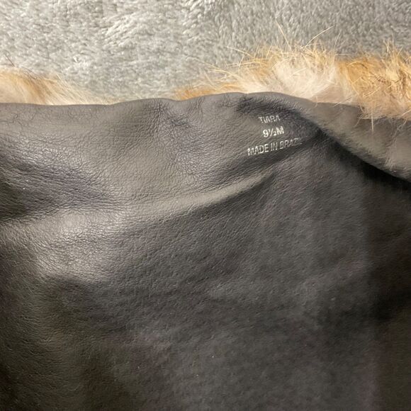 Donald J. Pliner Tiara BOOTS suede like w Faux FUR Wedge boots wms. 9.5 Brown - Picture 10 of 10